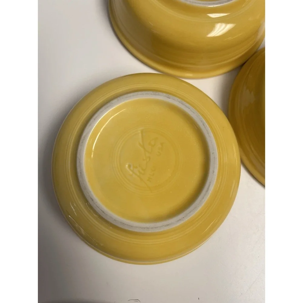 Set Of 3 Fiestaware Original Vintage Yellow (1936-1969) - 5.5